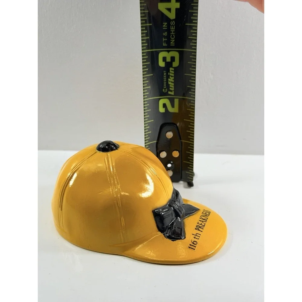 Rare 116th Preakness Jockey Cap Bottle Opener '91 Yellow Blk Horse Racing Metal